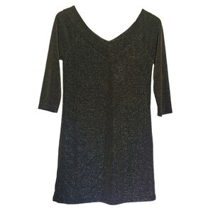 Le Chateau Gold Metallic Shift Dress Size M